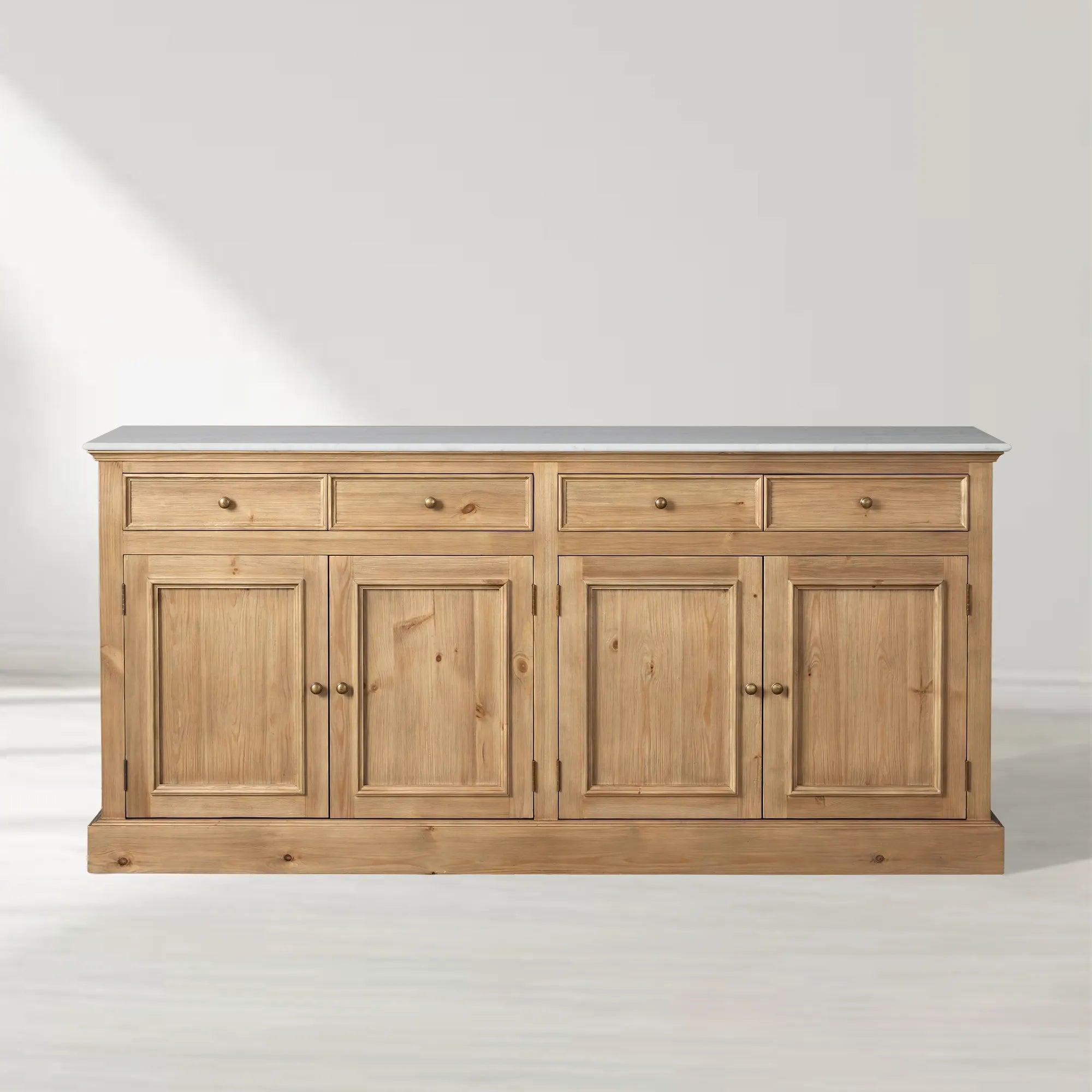 Kensington Buffet with Solid Pine Wood Base and Stone Top