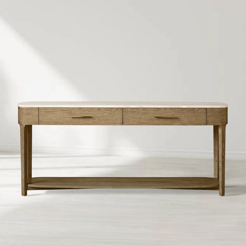 Danny Rectangular Marble Top Console Table