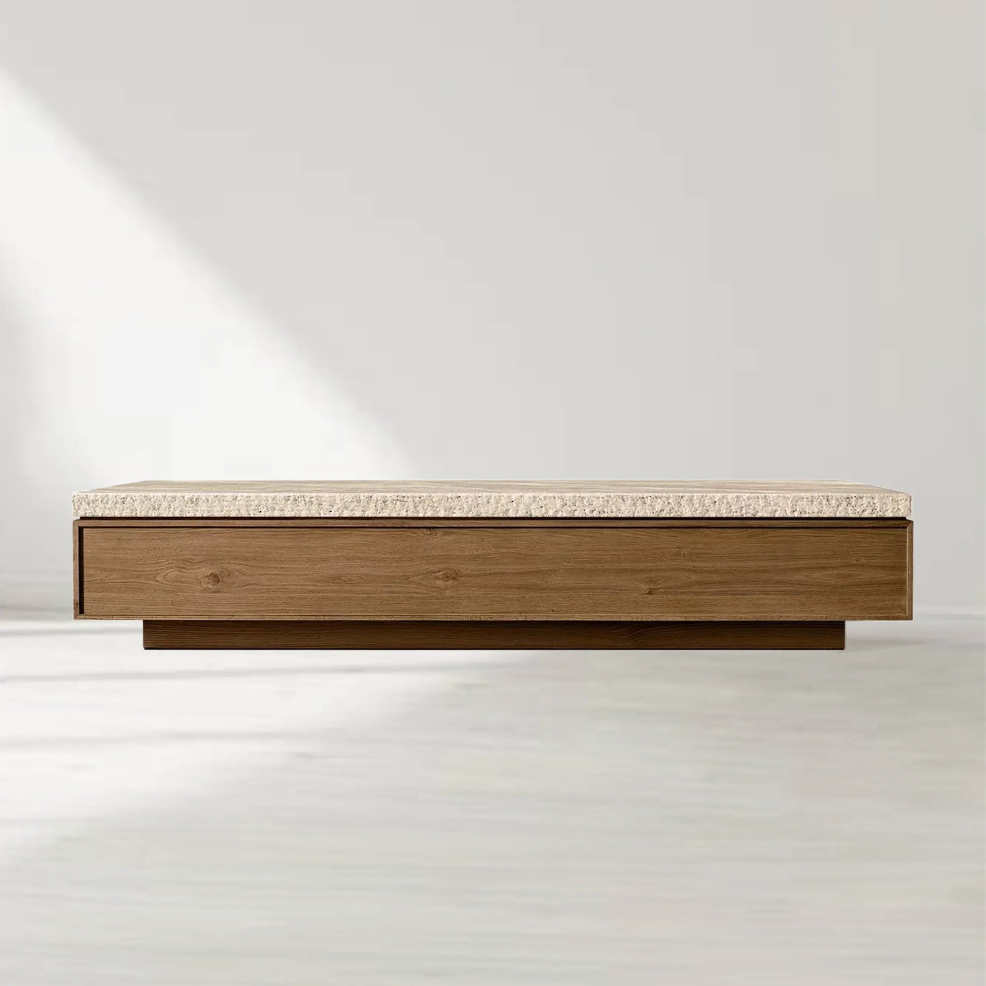 Lumi Rectangular Turkish Travertine Top Coffee Table