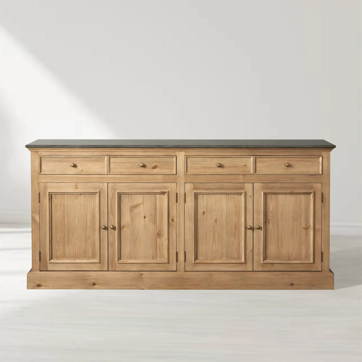 Kensington Buffet with Solid Pine Wood Base and Stone Top