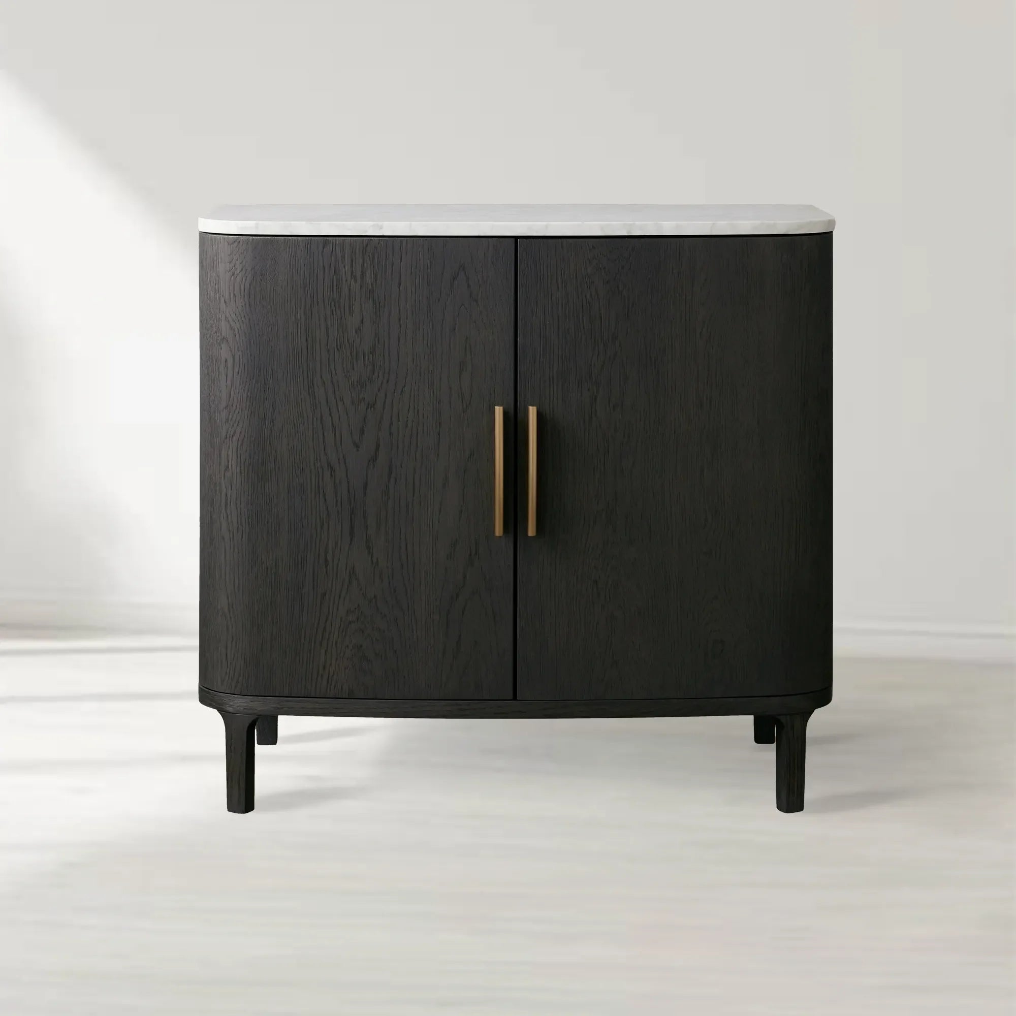 Danny Oak Wood Cabinet with Marble Tops