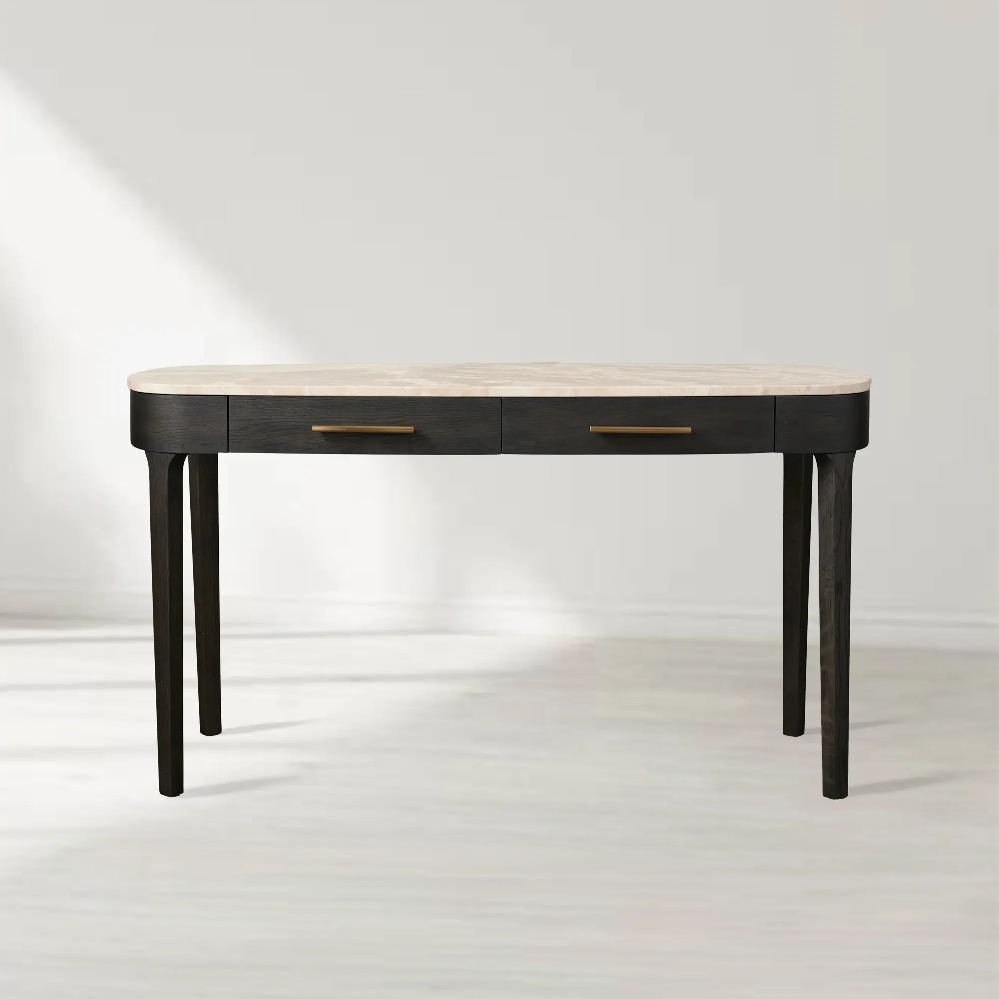 Danny Writing Desk with Oak Wood Base and Marble Stone Top