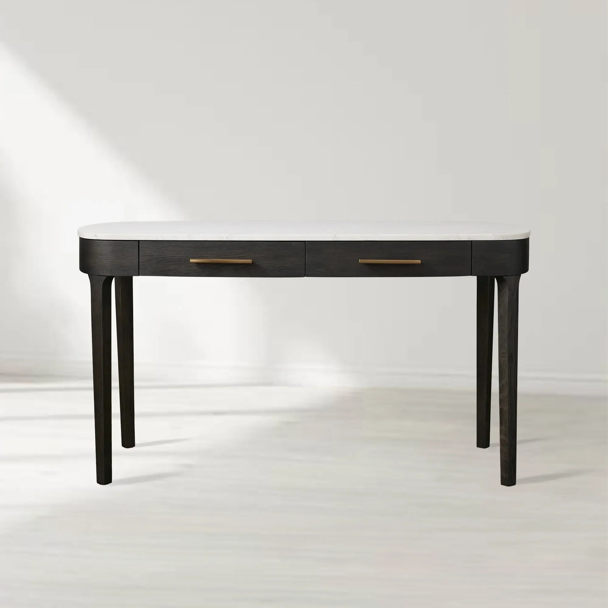 Danny Writing Desk with Oak Wood Base and Marble Stone Top