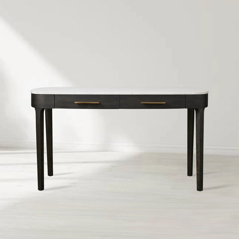 Danny Writing Desk with Oak Wood Base and Marble Stone Top