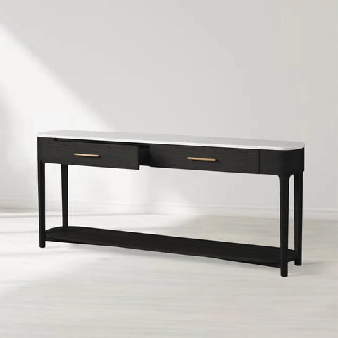 Danny Rectangular Marble Top Console Table