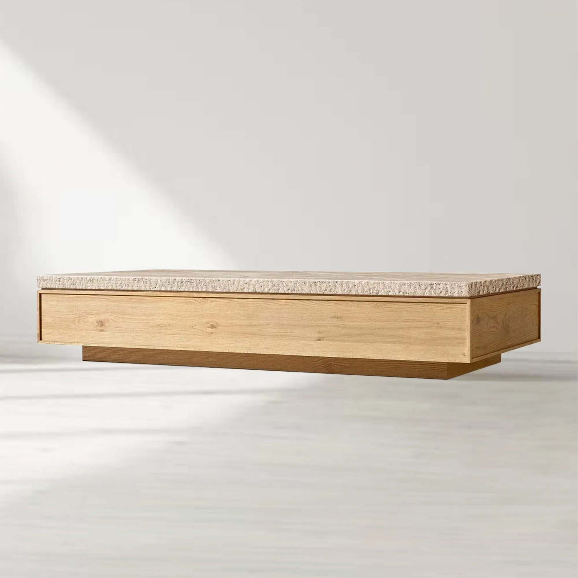 Lumi Rectangular Turkish Travertine Top Coffee Table