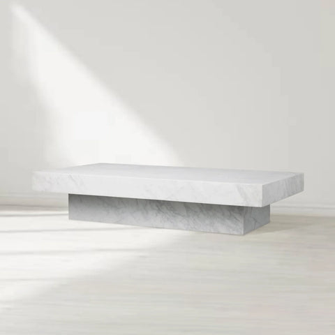 Cinzia Stone Coffee Table in Black Marquina or Carrara Marble