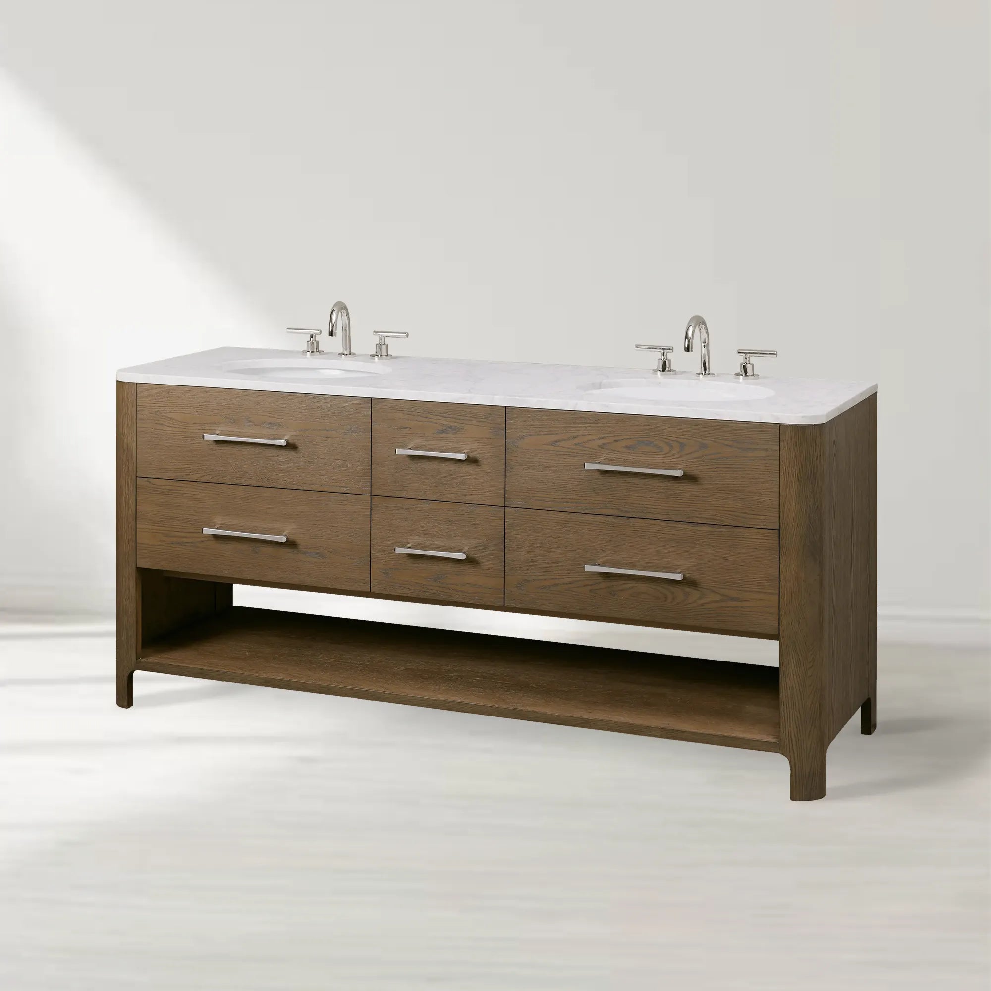 Calista Honed Stone Tops Double Vanity with Drawers