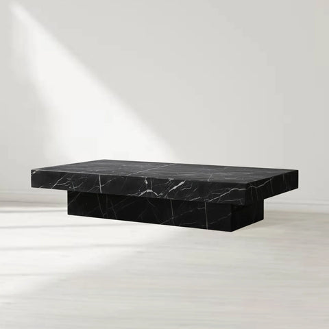 Cinzia Stone Coffee Table in Black Marquina or Carrara Marble