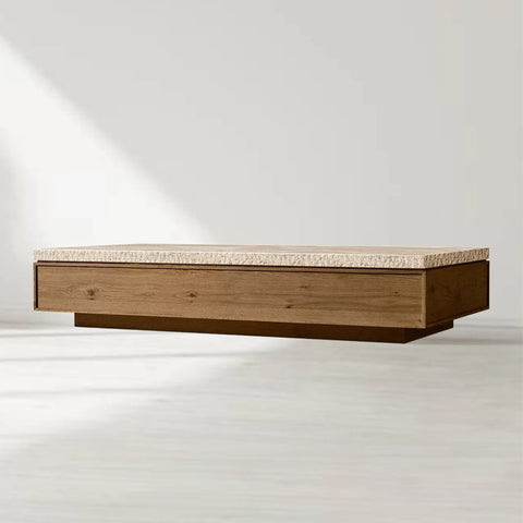 Lumi Rectangular Turkish Travertine Top Coffee Table