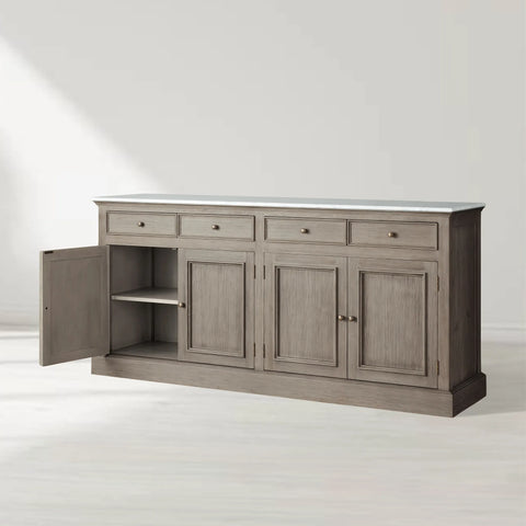 Kensington Buffet with Solid Pine Wood Base and Stone Top
