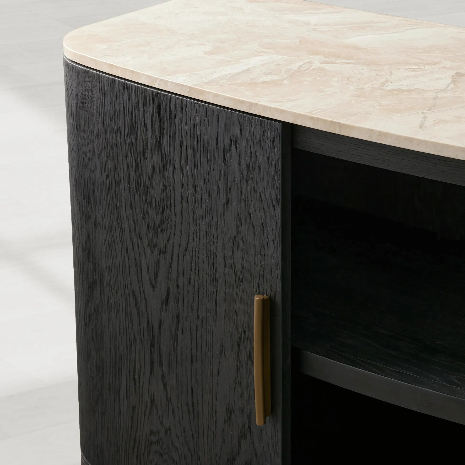 Danny Cabinet with Oak Wood Base and Marble Stone Top