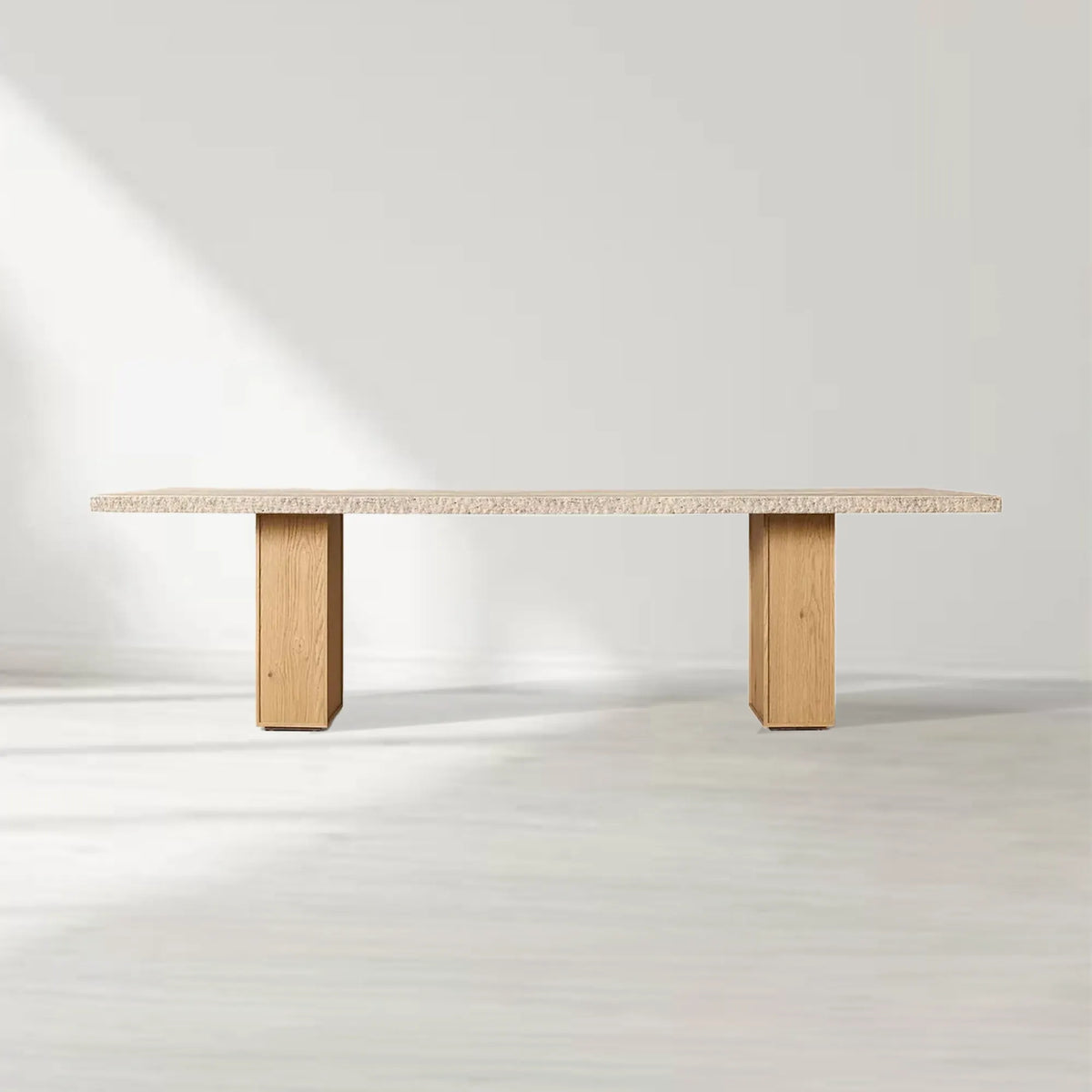 Lumi Japanese Rectangular Dining Table Turkish Travertine