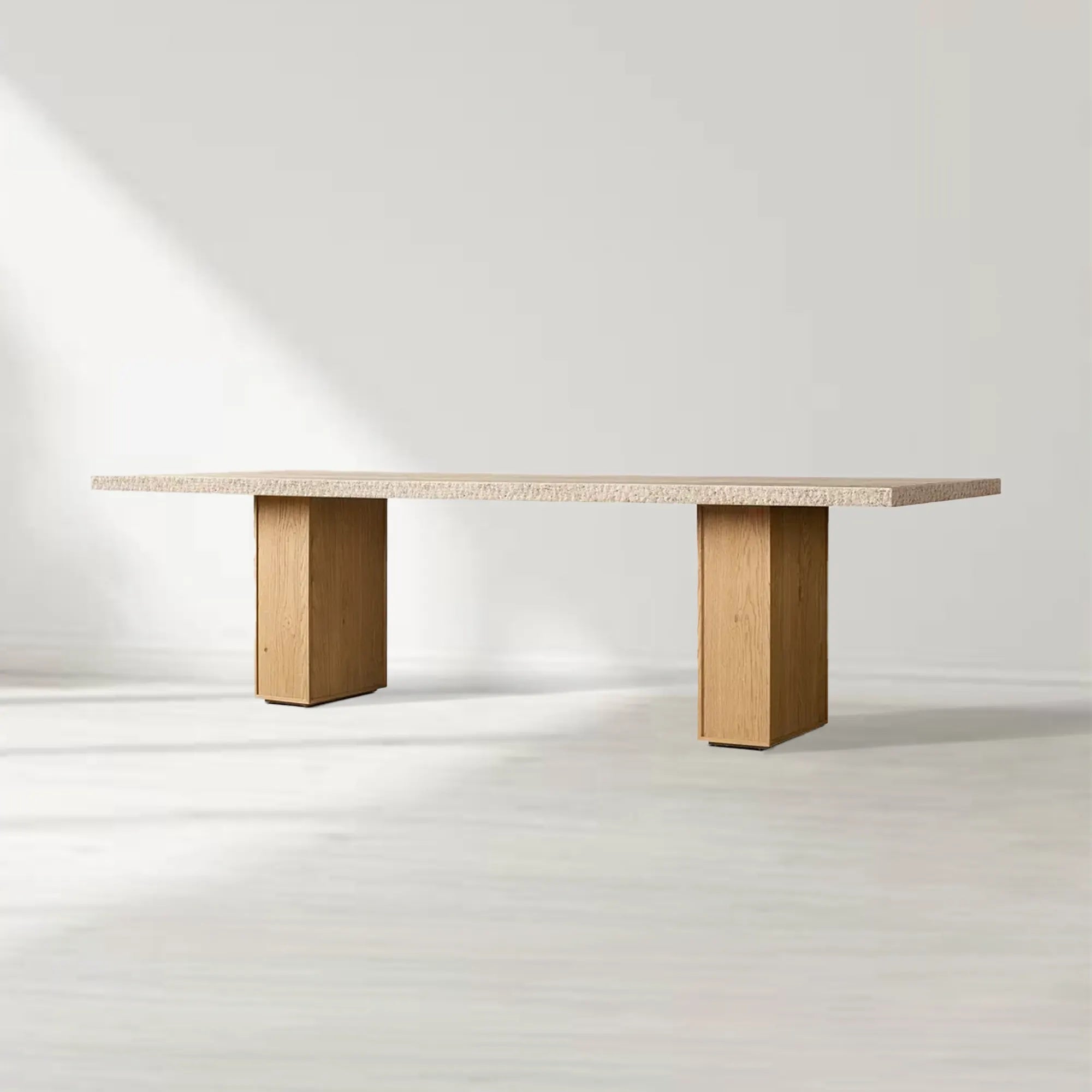 Lumi Japanese Rectangular Dining Table Turkish Travertine