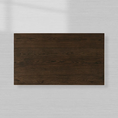 Sullivan Rectangular Oak Coffee Table Black Plinth Base Cocktail Table Wood Living Room Center Tea Table