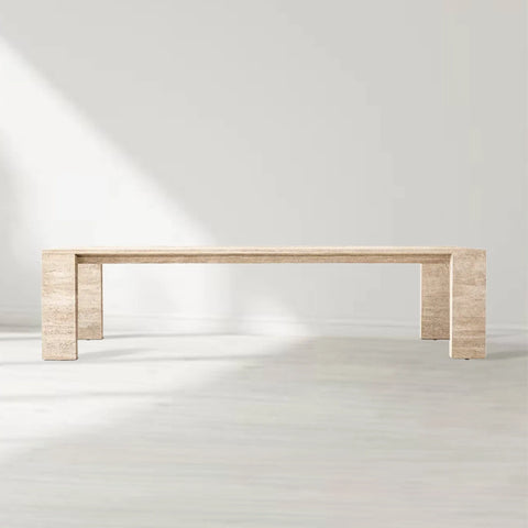 Wyeth Travertine Parsons Rectangular Dining Table