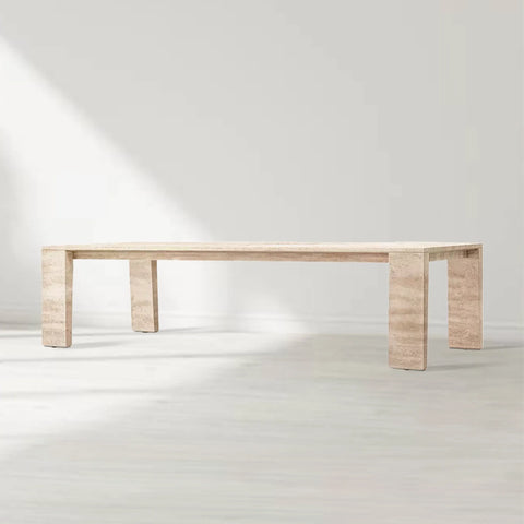 Wyeth Travertine Parsons Rectangular Dining Table