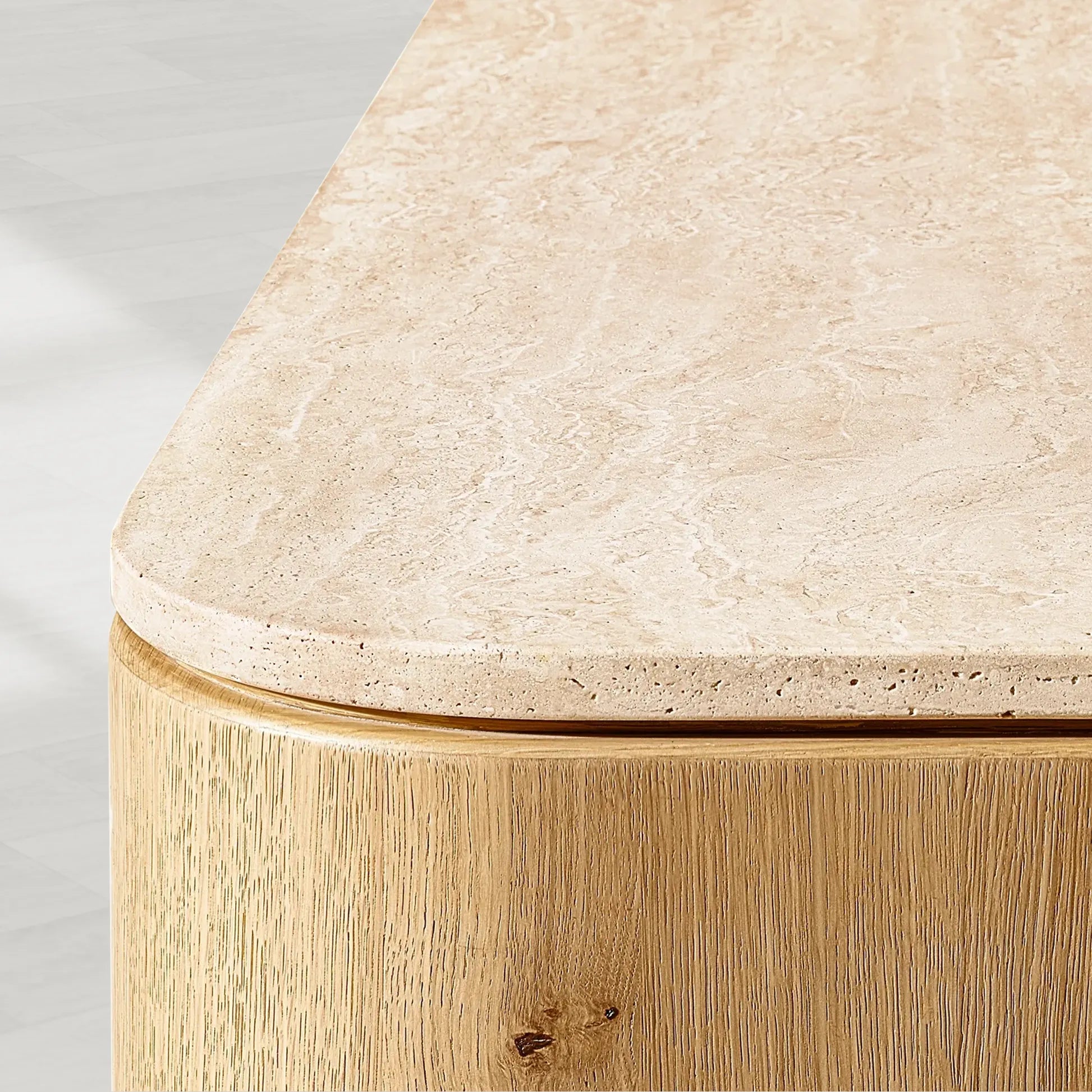 Mizu Rectangular Turkish Travertine Top Coffee Table