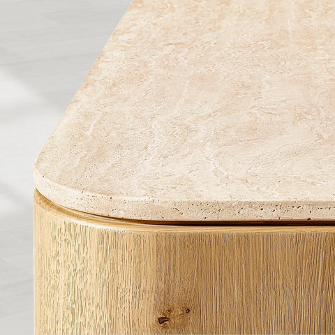 Mizu Rectangular Turkish Travertine Top Coffee Table