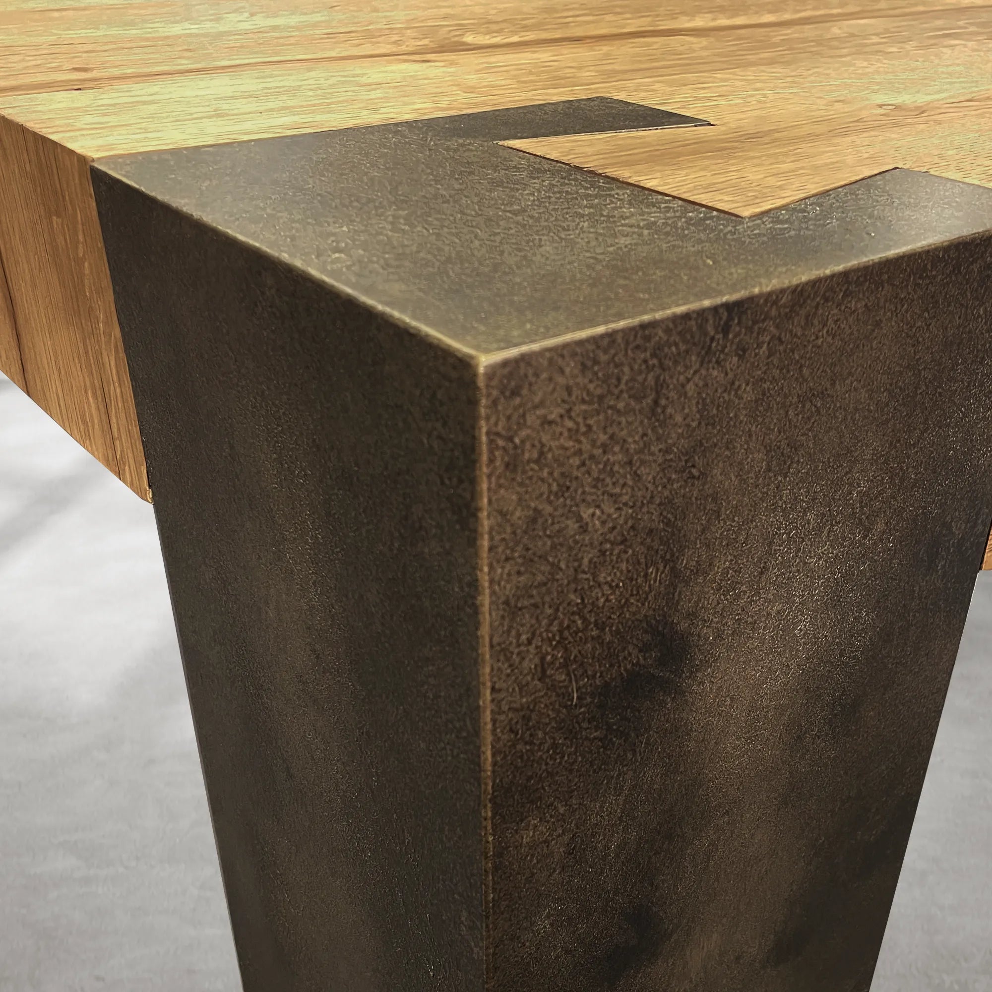 Telluride Oak Dining Table Rectangular Handcrafted Rustic Industrial Dining Furniture