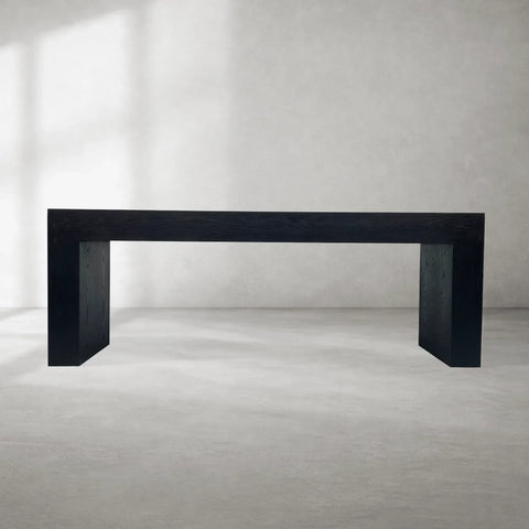 Sullivan Wood Waterfall Coffee Table Rectangle Rural Cocktail Table Oak Wood Center Tea Table