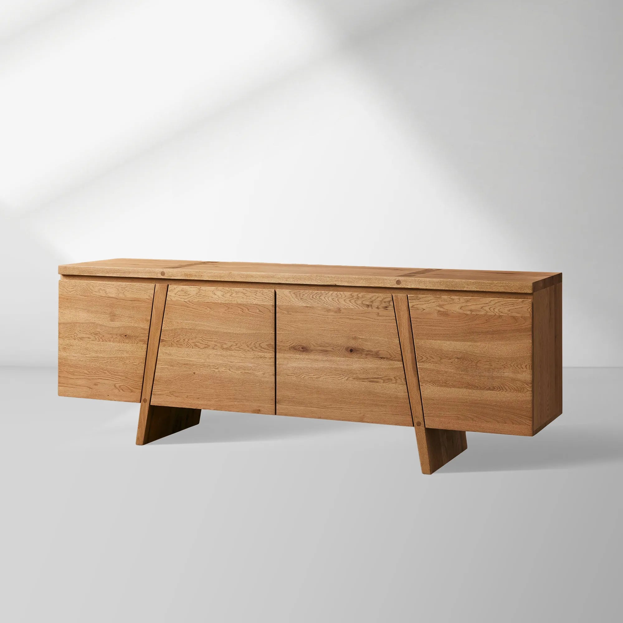 Panta White Oak Buffet Sideboard Country Wood Entryways Cabinet Media TV Cabinet