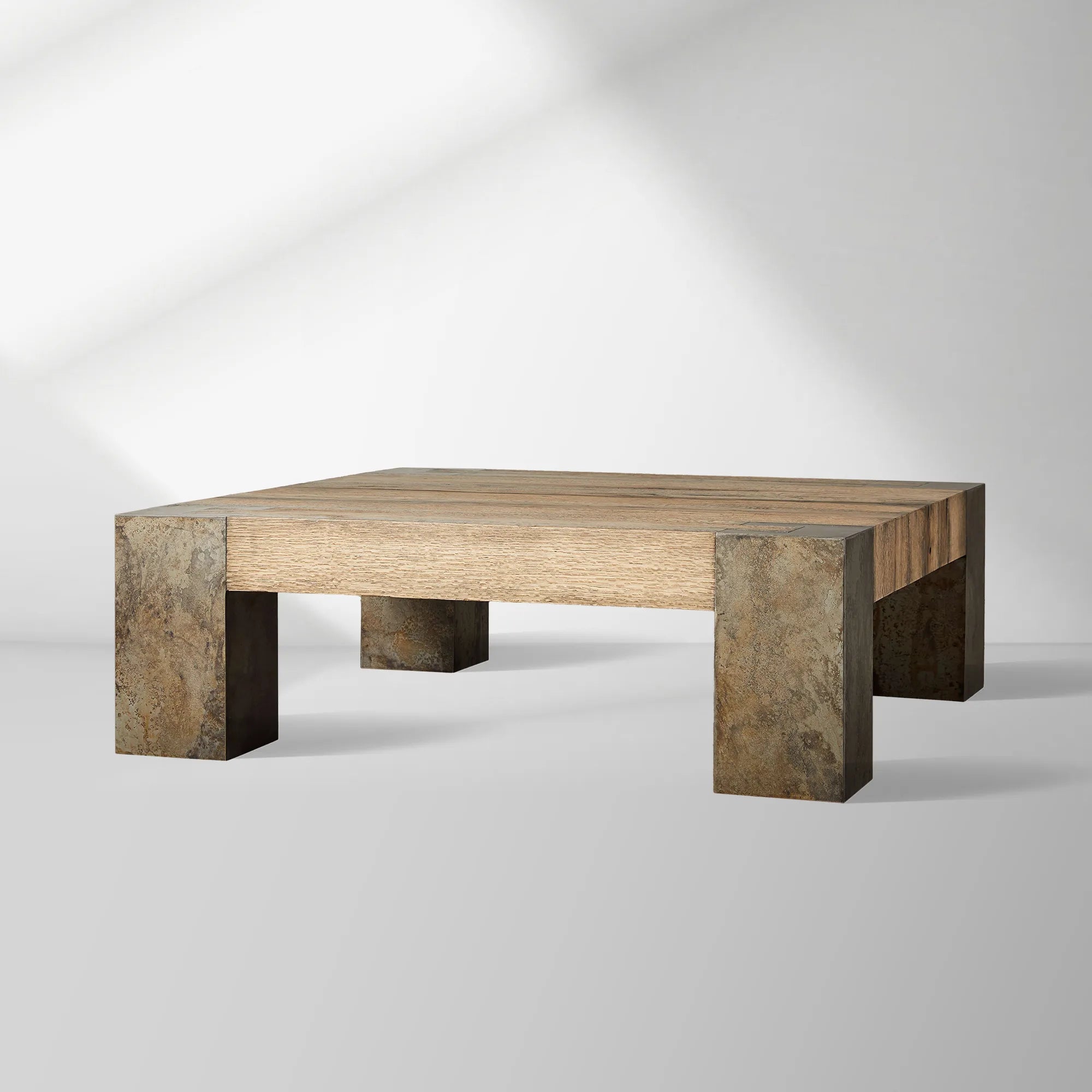 Telluride Square Oak Coffee Table Wood Cocktail Table Living Room Cent ...