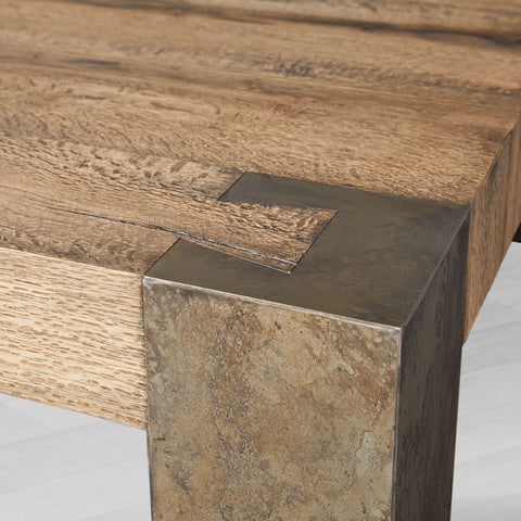 Telluride Square Oak Coffee Table Wood Cocktail Table Living Room Center Tea Table Vintage Cocktail Table