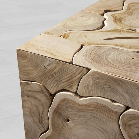Kalmar Teak Wood Coffee Table Living Room Rectangle Center Tea Table Unique Cocktail Table