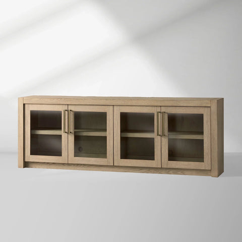 Bodhi Oak Media Console Wood TV Stand Side Cabinet Rustic Television Storage Unit Sideboard