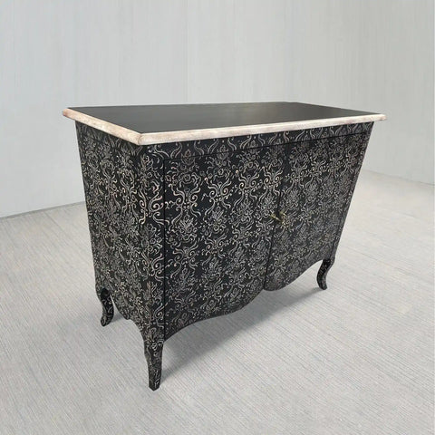 Amalfi Hand-Painted Sideboards Buffet Cabinet Wood Distressed Storage Cabinet