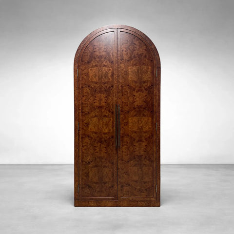 Hattie Burl Tall Cabinet Living Room Natural Wood Grain Storage Cabinet