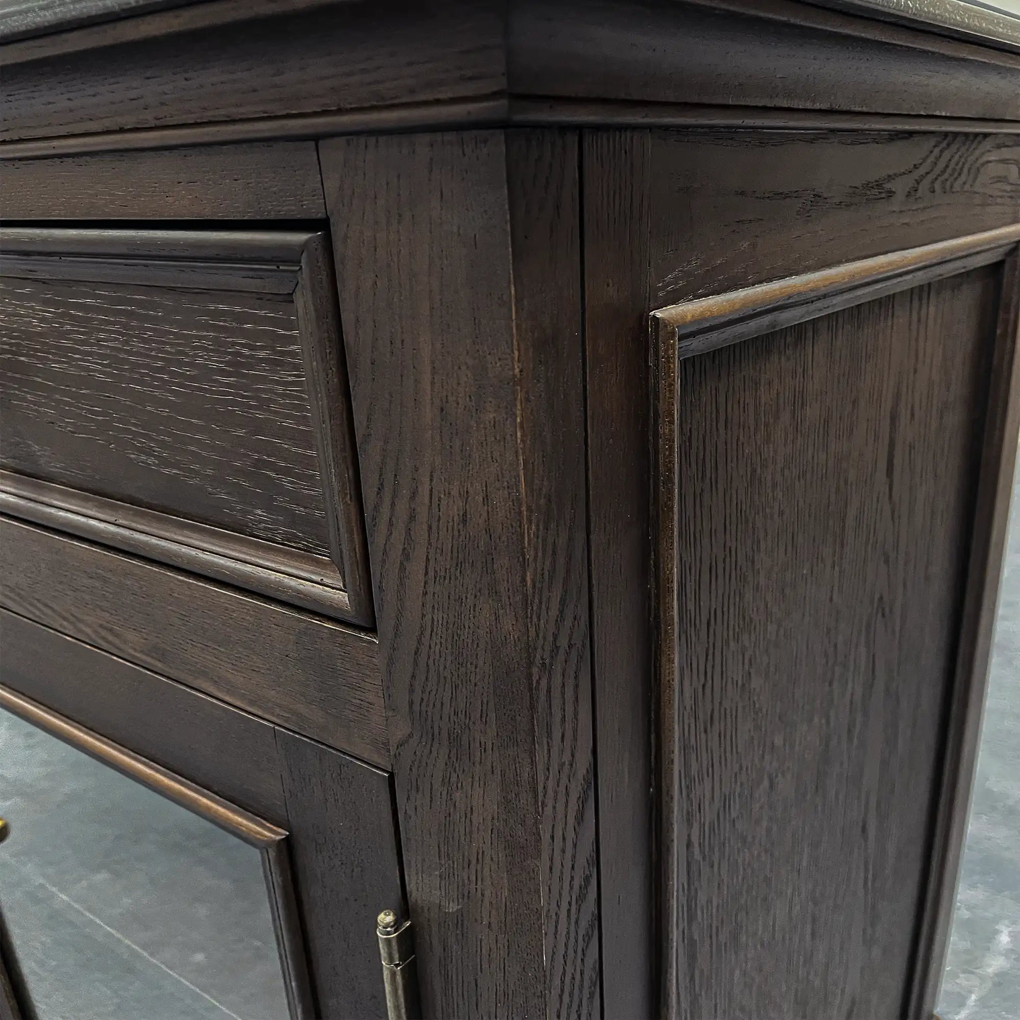 Kensington Glass Buffet Finnish Pine Wood Stone Top Vintage Dining