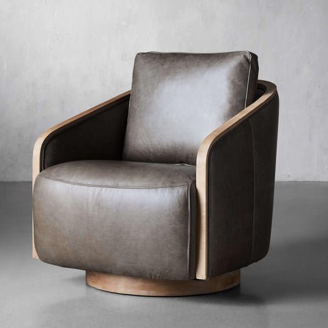 Pomona Leather Swivel Chair