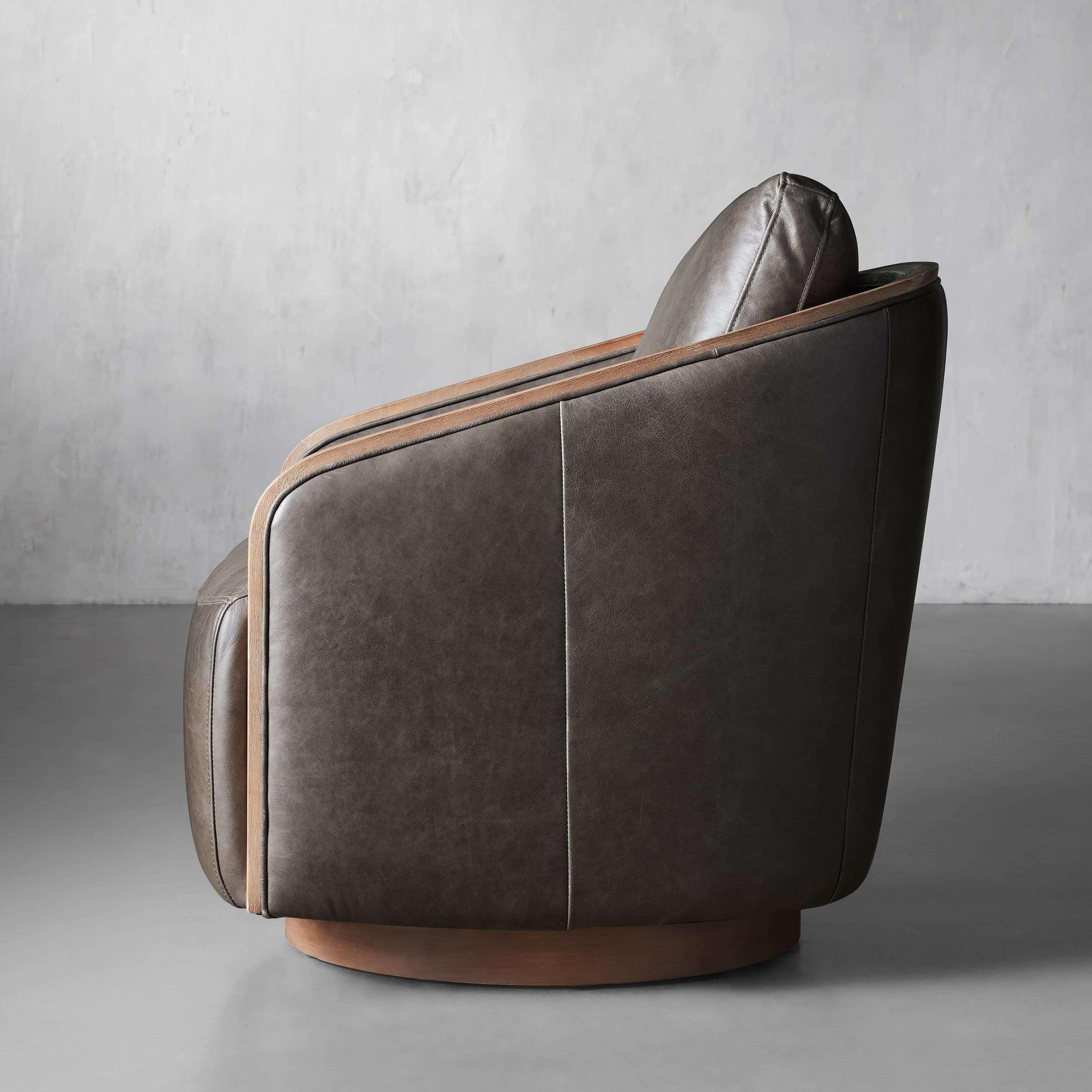 Pomona Leather Swivel Chair