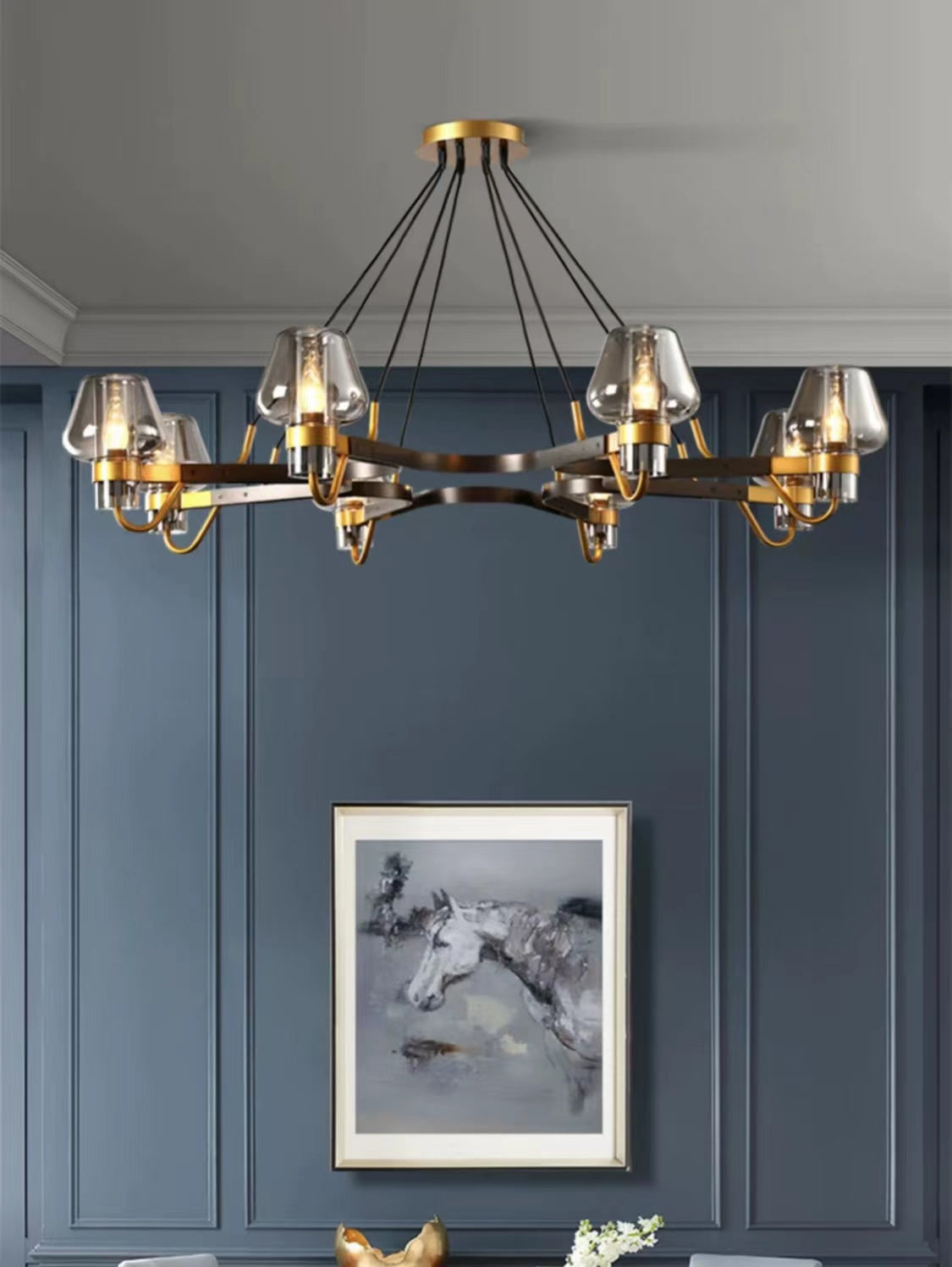 Brass,post-modern,industrial style, bulb, light luxury, 6 heads, glass, 8 heads,chandeliers, branch, pendants, Housegent, living room. bedroom, dining room, light,