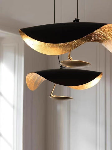 Deigner Model Modern Art Hat Shape Gold Leaf Pendant Chandelier for Living/Dining Room