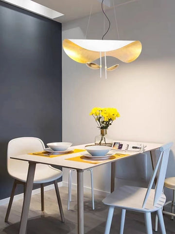 Deigner Model Modern Art Hat Shape Gold Leaf Pendant Chandelier for Living/Dining Room
