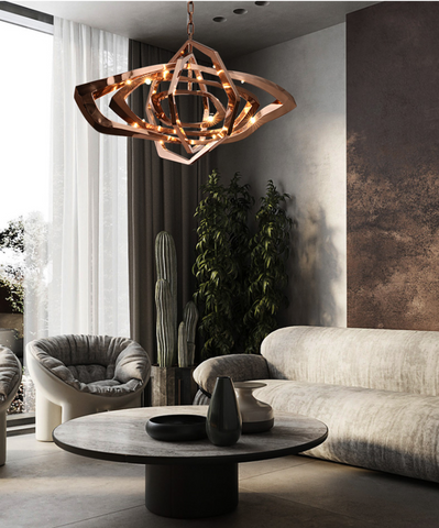 post-modern, stainless steel, living room. dining room, rose gold, shining ,special-shaped, LED,