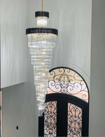 Spiral Crystal Chandelier For Foyer/ Staircase