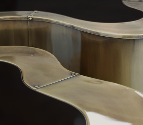 Brass Sculptural Form Coffee Table Living Room