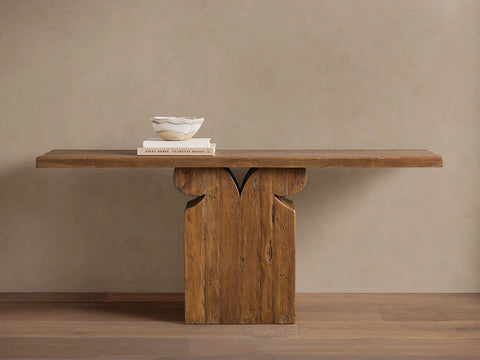 Dumai Reclaimed Teak Wood Console Entrance Table Country Style Hallway Table