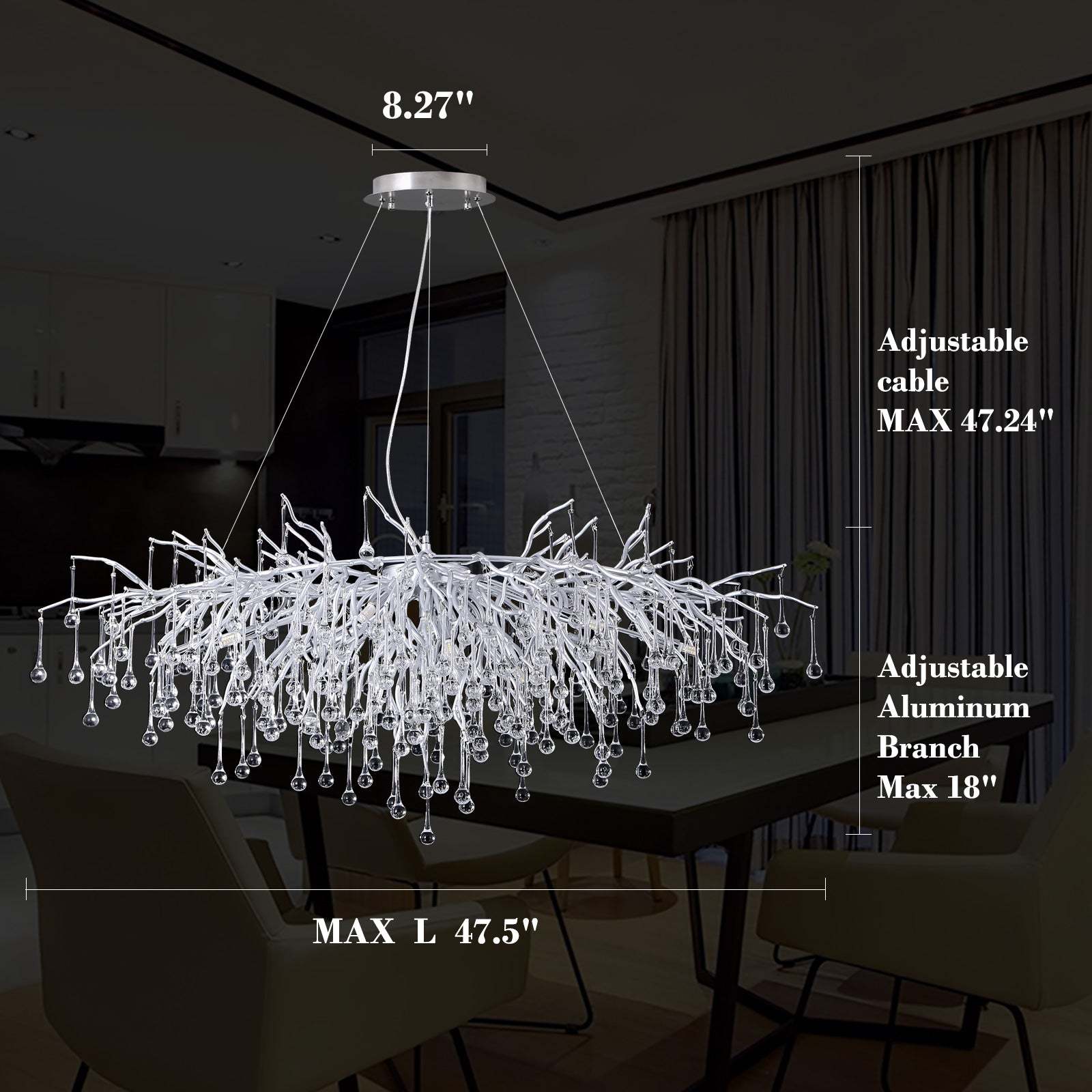 Housegent Modern Crystal Small Raindrop Chandelier