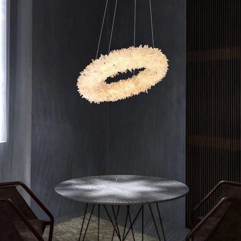 Rock Crystal Round Modern Chandelier - valleylamps