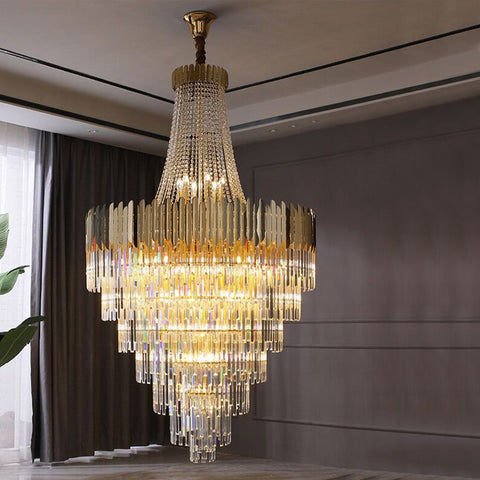 Extra Large Gold Luxury Crystal Chandelier Modern Art Designer Crystal Light For Living Room/Foyer