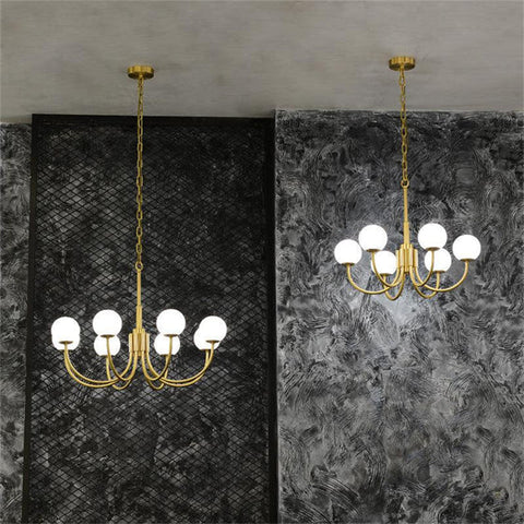 Lenny Modern Alabaster Chandelier, Pendant Brass Chandelier