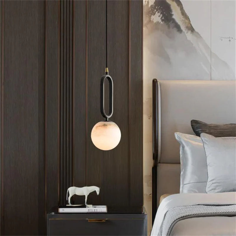 Housegent Phoenix Alabaster Sphere Pendant Light,  Modern Pendant Lighting