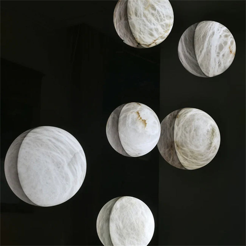 James Alabaster Hemisphere Wall Sconce