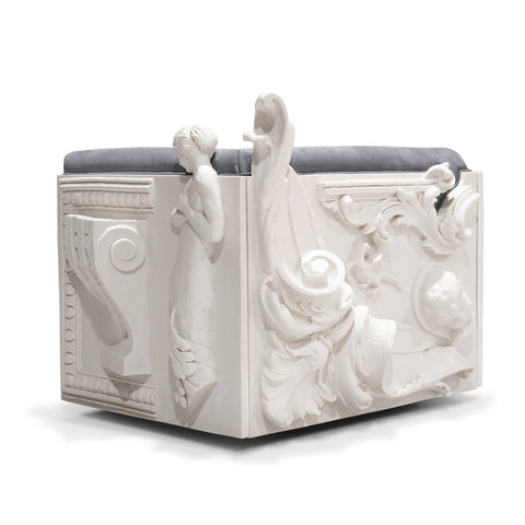 Stone Wood Sculptural Form Armchair