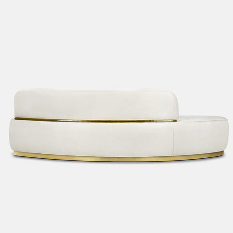 Brass Wood Sculptural Form Sofa